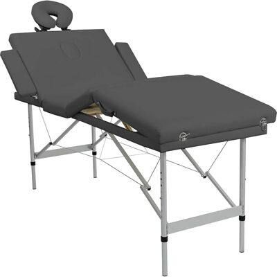 vidaXL Table de Massage 186x68cm Structure Aluminium Anthracite - Publicité vidaXL Table de Massage 186x68cm Structure Aluminium Anthracite - Publicité