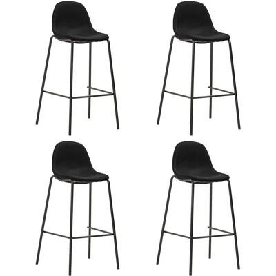 VidaXL Model 281536 Zwarte Stoffen Barkrukken Set van 4 - Barkruk VidaXL Model 281536 Zwarte Stoffen Barkrukken Set van 4 - Barkruk