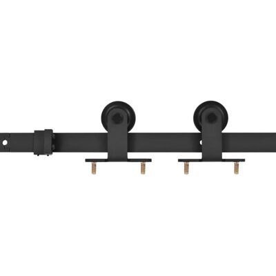 vidaXL Schiebetürbeschlag Set 200 cm Stahl Schwarz vidaXL Schiebetürbeschlag Set 200 cm Stahl Schwarz