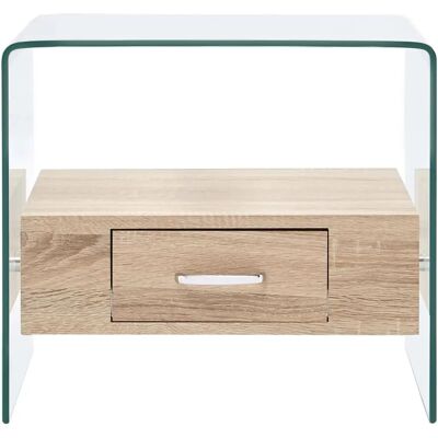 vidaXL Transparant Temperglas Salontafel met Lade vidaXL Transparant Temperglas Salontafel met Lade