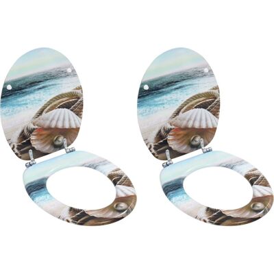 vidaXL WC Toilet Seats 2 pcs MDF Muschel Design vidaXL WC Toilet Seats 2 pcs MDF Muschel Design
