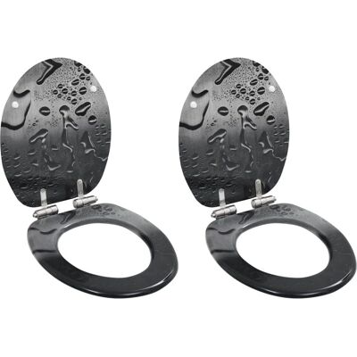 vidaXL WC Toilet Seats 2 pcs mit Soft Close Lid MDF Wasser Tropfen Design vidaXL WC Toilet Seats 2 pcs mit Soft Close Lid MDF Wasser Tropfen Design