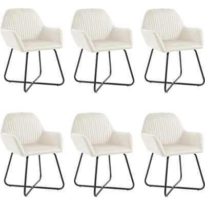 Vidaxl Creme Samt Esstischstühle - 6 Stück Vidaxl Creme Samt Esstischstühle - 6 Stück