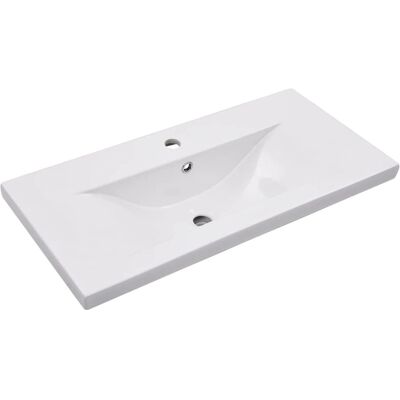 vidaXL Zabudowany Umywalka - 81x39.5x18.5 cm Ceramika Biała Łazienka vidaXL Zabudowany Umywalka - 81x39.5x18.5 cm Ceramika Biała Łazienka