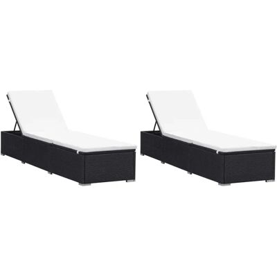 vidaXL 2 pièces de chaises longues avec coussins - Chaises longues de jardin - Publicité vidaXL 2 pièces de chaises longues avec coussins - Chaises longues de jardin - Publicité