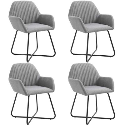 VIDAXL Model 4 Lichtgrijze Stoffen Eetkamerstoelen - Eetkamerstoelen VIDAXL Model 4 Lichtgrijze Stoffen Eetkamerstoelen - Eetkamerstoelen
