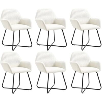 vidaXL 6 Chaises de salle à manger en tissu crème - Chaises de salle à manger vidaXL 6 Chaises de salle à manger en tissu crème - Chaises de salle à manger