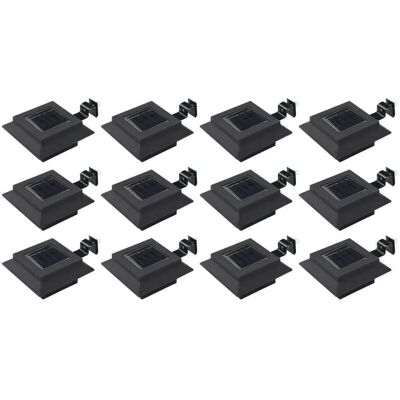 vidaXL Buiten Zonneverlichting - 12 stuks, zwart, vierkant/rechthoekig vidaXL Buiten Zonneverlichting - 12 stuks, zwart, vierkant/rechthoekig