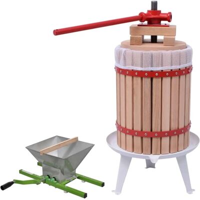 vidaXL Obst- und Weinpresse- und Zerkleinerer-Set - 18L - Robust & Einfach vidaXL Obst- und Weinpresse- und Zerkleinerer-Set - 18L - Robust & Einfach