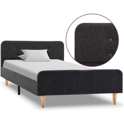 vidaXL Bettgestell - 100x200 cm - Dunkelgrau - Klassischer Stil vidaXL Bettgestell - 100x200 cm - Dunkelgrau - Klassischer Stil