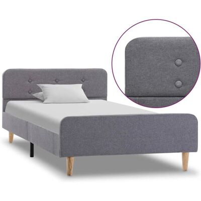 vidaXL Bettrahmen aus Stoff 100x200 cm Hellgrau - Bettgestell vidaXL Bettrahmen aus Stoff 100x200 cm Hellgrau - Bettgestell