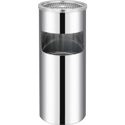 vidaXL Mülleimer mit Aschenbecher 30 L Edelstahl Silber - Mülleimer vidaXL Mülleimer mit Aschenbecher 30 L Edelstahl Silber - Mülleimer