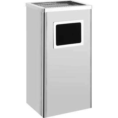 vidaXL Cestino con posacenere 45L Acciaio Inox - Bidone della spazzatura vidaXL Cestino con posacenere 45L Acciaio Inox - Bidone della spazzatura