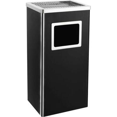 vidaXL Cenicero Bidone della spazzatura Hotel 45L Acciaio Nero - Contenitore Esterno vidaXL Cenicero Bidone della spazzatura Hotel 45L Acciaio Nero - Contenitore Esterno