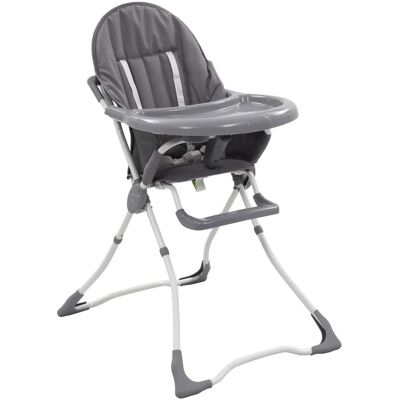 VidaXL 10185 Seggiolone Alto - Regolabile, Pieghevole, Grigio e Bianco - Seggiolone Alto VidaXL 10185 Seggiolone Alto - Regolabile, Pieghevole, Grigio e Bianco - Seggiolone Alto