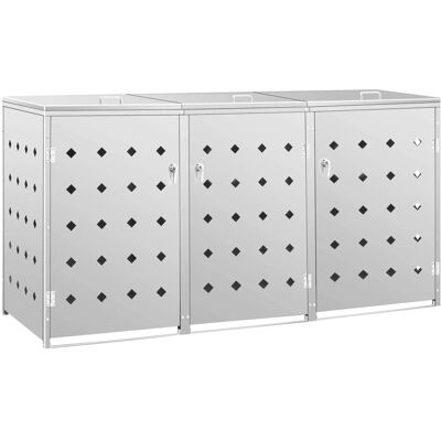 Casetta portarifi in acciaio inox triple vidaXL - 240L Casetta portarifi in acciaio inox triple vidaXL - 240L