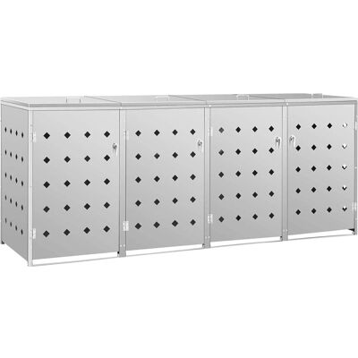 Boîte à poubelle en acier inoxydable vidaXL pour 4 tonnes 240L - Publicité Boîte à poubelle en acier inoxydable vidaXL pour 4 tonnes 240L - Publicité