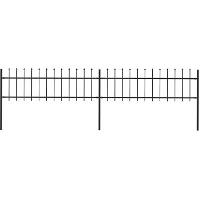 vidaXL Gartenzäunung mit Speer Spitze 3,4x0,6 m Schwarz vidaXL Gartenzäunung mit Speer Spitze 3,4x0,6 m Schwarz