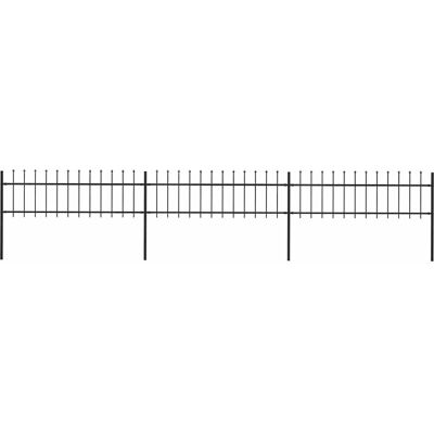 vidaXL Gartenzaun mit Speer Spitze Stahl 5,1x0,6 m Schwarz vidaXL Gartenzaun mit Speer Spitze Stahl 5,1x0,6 m Schwarz