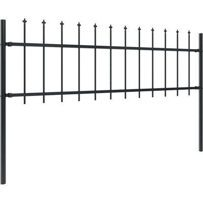 vidaXL Gartenzaun - Stahl 15,3x0,6 m Schwarz vidaXL Gartenzaun - Stahl 15,3x0,6 m Schwarz