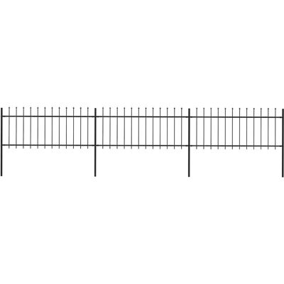 vidaXL Gartenzaun mit Speer Spitze Stahl 5,1x0,8 m Schwarz vidaXL Gartenzaun mit Speer Spitze Stahl 5,1x0,8 m Schwarz