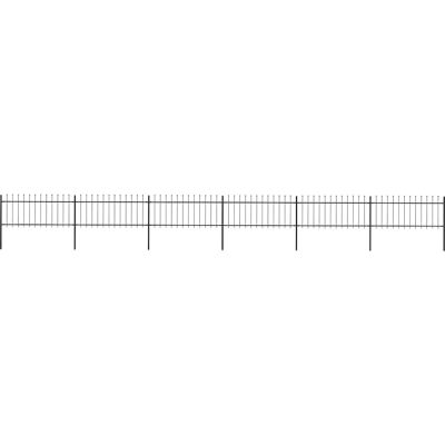 vidaXL Gartenzäun mit Speer-Top Stahl 10,2x0,8 m Schwarz - Gartenzäun vidaXL Gartenzäun mit Speer-Top Stahl 10,2x0,8 m Schwarz - Gartenzäun