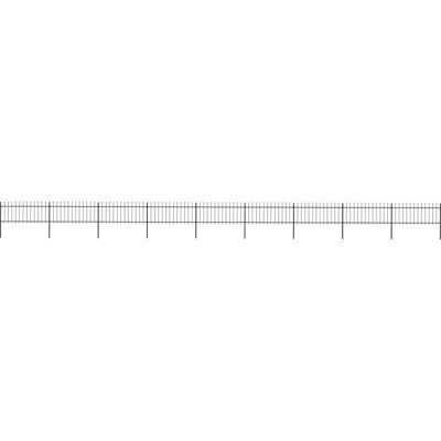 vidaXL Gartenzäun mit Speer Spitze Stahl 15,3x0,8 m Schwarz - Gartenzäun vidaXL Gartenzäun mit Speer Spitze Stahl 15,3x0,8 m Schwarz - Gartenzäun