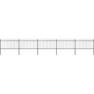 Vidaxl Steel Garden Fence 8.5m Black Vidaxl Steel Garden Fence 8.5m Black