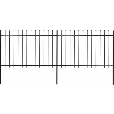 vidaXL Recinzione da Giardino con Punta a Lancia 3,4x1,2 m Nero vidaXL Recinzione da Giardino con Punta a Lancia 3,4x1,2 m Nero
