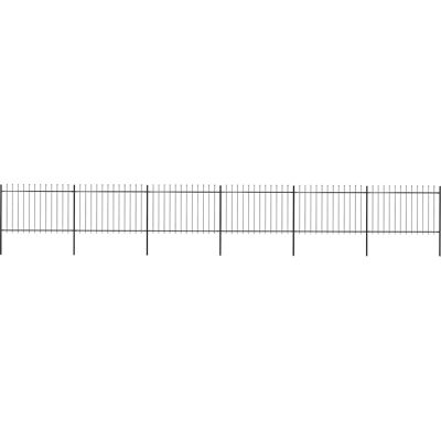 vidaXL Stahl-Gartenzaun - 10,2m Schwarz vidaXL Stahl-Gartenzaun - 10,2m Schwarz