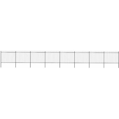 vidaXL Garden Fence Steel Black - Garden Fence 13.6m vidaXL Garden Fence Steel Black - Garden Fence 13.6m