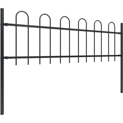 vidaXL Gartenzaun mit Ringtop Stahl 15,3x0,6 m Schwarz - Gartenzaun vidaXL Gartenzaun mit Ringtop Stahl 15,3x0,6 m Schwarz - Gartenzaun