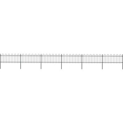 VIDAXL Stahl-Gartenzaun 10,2x0,8m Schwarz VIDAXL Stahl-Gartenzaun 10,2x0,8m Schwarz