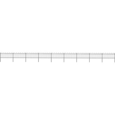 vidaXL Gartenzäun 15,3m Schwarz Stahl vidaXL Gartenzäun 15,3m Schwarz Stahl
