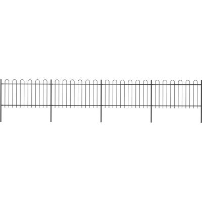vidaXL Gartenzäun mit Hooptop Stahl 6,8x1 m Schwarz vidaXL Gartenzäun mit Hooptop Stahl 6,8x1 m Schwarz
