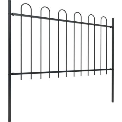 vidaXL Valla de jardín con aro superior de acero 8,5x1 m Negro vidaXL Valla de jardín con aro superior de acero 8,5x1 m Negro