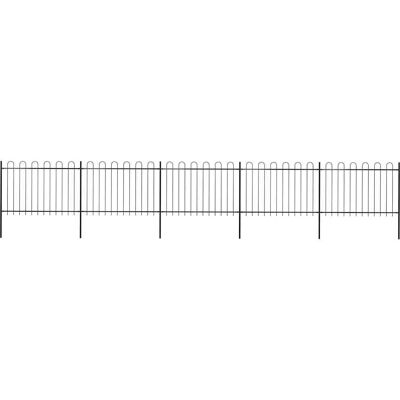 Vidaxl Gartenzaun 8,5m Stahl Schwarz Runde Spitze Vidaxl Gartenzaun 8,5m Stahl Schwarz Runde Spitze
