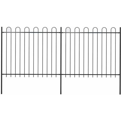Valla de jardín de acero negro 3,4x1,5 m vidaXL - Cerca de jardín Valla de jardín de acero negro 3,4x1,5 m vidaXL - Cerca de jardín