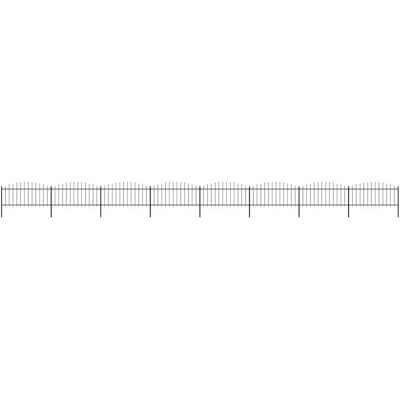 vidaXL Garden Fence Steel Black - 13.6m, 0.5-0.75m height - Garden Fence vidaXL Garden Fence Steel Black - 13.6m, 0.5-0.75m height - Garden Fence