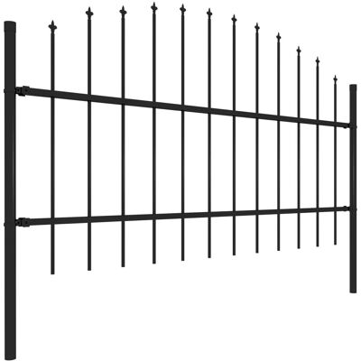 vidaXL Gartengitter mit Speerspitzen - 17m Stahl Schwarz vidaXL Gartengitter mit Speerspitzen - 17m Stahl Schwarz