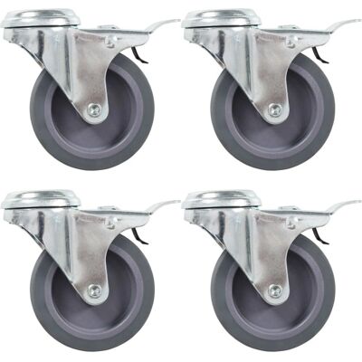 Ruote girevoli vidaXL 75 mm con doppi freni - Ruote Ruote girevoli vidaXL 75 mm con doppi freni - Ruote