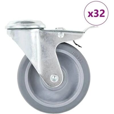 vidaXL 32x Ruote girevoli con foro passante 100mm - Ruote vidaXL 32x Ruote girevoli con foro passante 100mm - Ruote