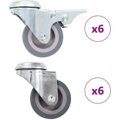 vidaXL 12 Stück Rollen mit Rückenloch - Rollen für Möbel & Geräte vidaXL 12 Stück Rollen mit Rückenloch - Rollen für Möbel & Geräte
