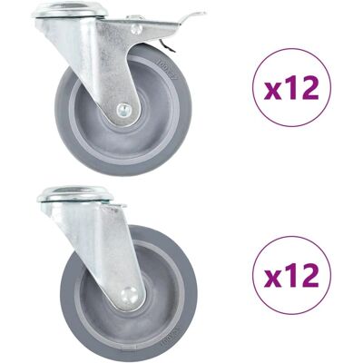 vidaXL 24 kpl Kääntyvät pyörät takaportilla - Pyörät vidaXL 24 kpl Kääntyvät pyörät takaportilla - Pyörät