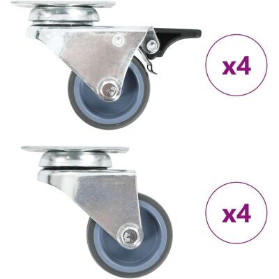 vidaXL Dobbelthjul med swivel - Til møbler & udstyr vidaXL Dobbelthjul med swivel - Til møbler & udstyr