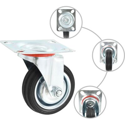 vidaXL 12 Stück Drehbare Rollen 75 mm - Räder vidaXL 12 Stück Drehbare Rollen 75 mm - Räder