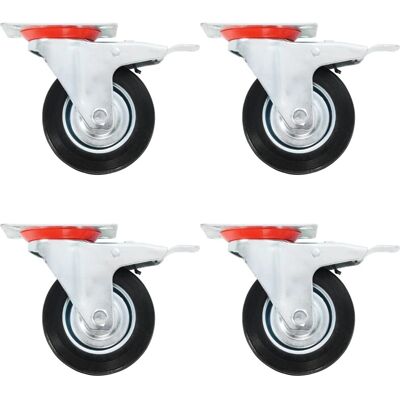 vidaXL 8 stuks zwenkwielen met dubbele remmen Meubelrollers Trolley vidaXL 8 stuks zwenkwielen met dubbele remmen Meubelrollers Trolley