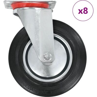 vidaXL 8 Stück Drehbare Rollen 200 mm - Rollen vidaXL 8 Stück Drehbare Rollen 200 mm - Rollen