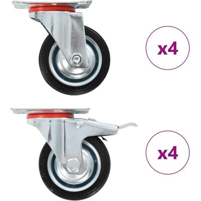 vidaXL 8 Stück Drehbare Rollen 75 mm - Drehbare Rollen vidaXL 8 Stück Drehbare Rollen 75 mm - Drehbare Rollen