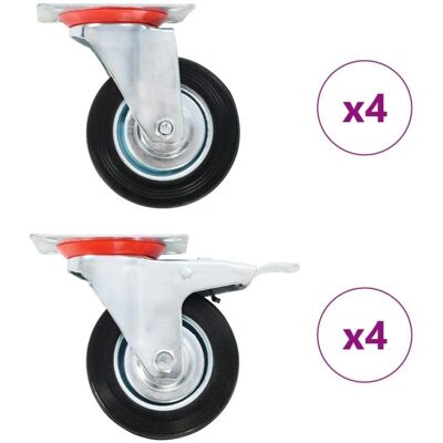 vidaXL 8 stk Drejehjul 100 mm - Drejehjul vidaXL 8 stk Drejehjul 100 mm - Drejehjul